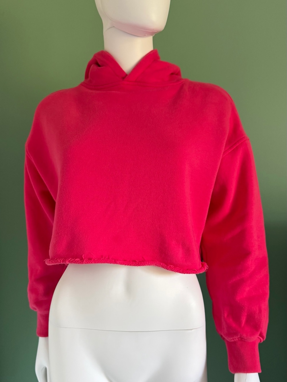 Katie J NYC Cropped Hooded Sweatshirt - Pink